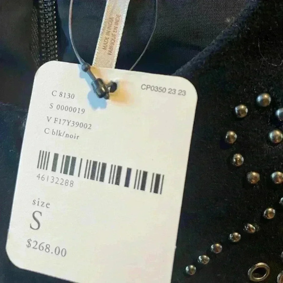 Free People Wynonna Studded Suede Embellished Black Mini Dress Leather S - Picture 13 of 13